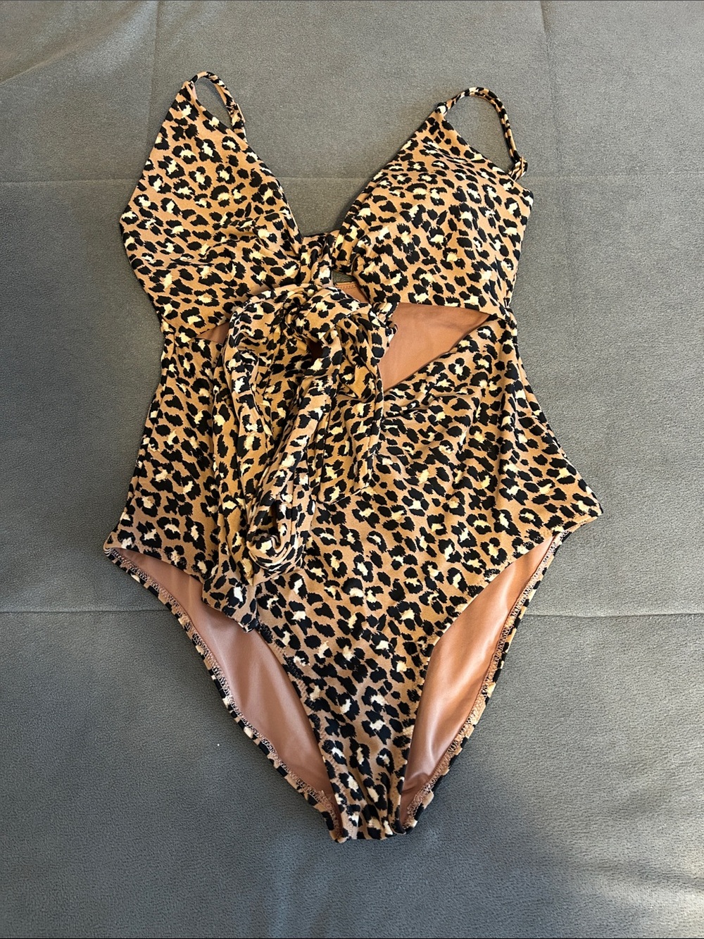 Aerie wrap leopard cheetah print one piece swimsuit size medium